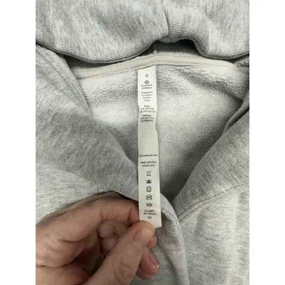 Lululemon Karmacollected Wrap Womens 6 Heather Gray Longline Hooded Sweatshirt - Picture 4 of 13